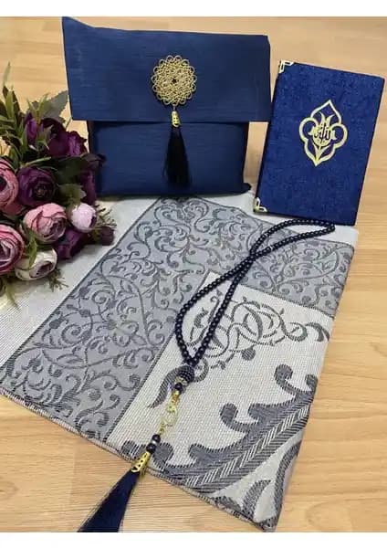 Ayhanhome 4’lü Şantuk Çantalı Hediyelik Çeyizlik Yasin Tesbih Seccade Seti