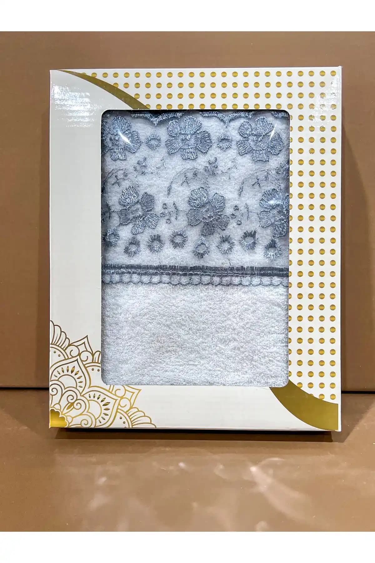 AYHANHOME Güpürlü Çeyizlik Pamuklu El Yüz Havlusu 50x90 Şık ve Pratik Kullanım İçin Uygun
