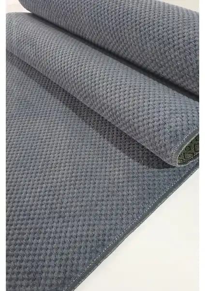 Babil Home Antrasit Gri Kaymaz Tabanlı Modern Yolluk Halı 7004