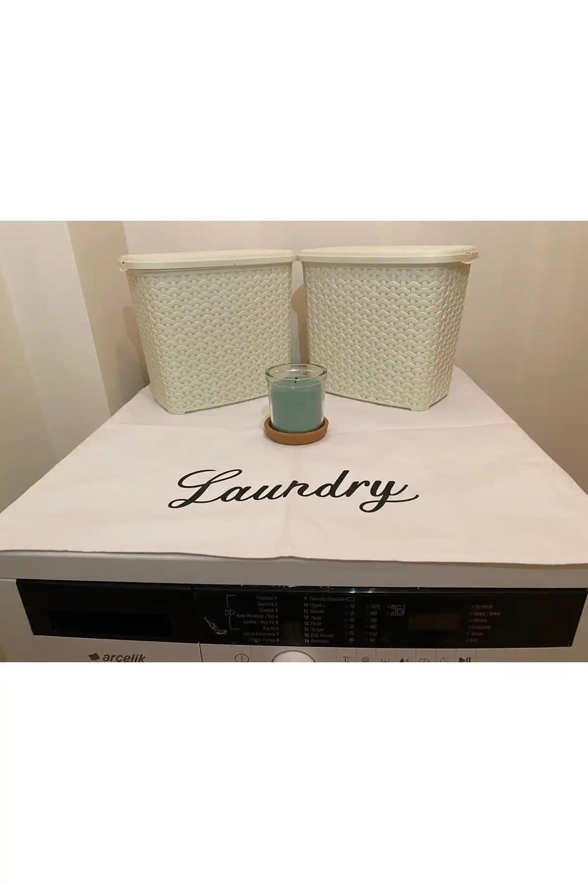 BAGAND Beyaz Çamaşır Makine Örtüsü: Şık ve Dayanıklı Koruma Çözümü