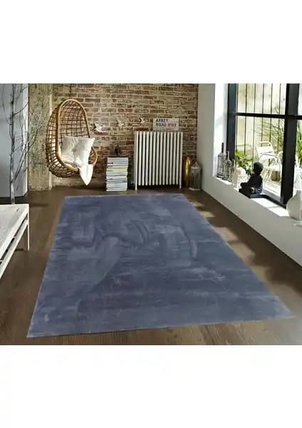 Balat Halı Dekoratif Peluş Halı Koyu Gri Renk ve Modern Tasarım Özellikleri