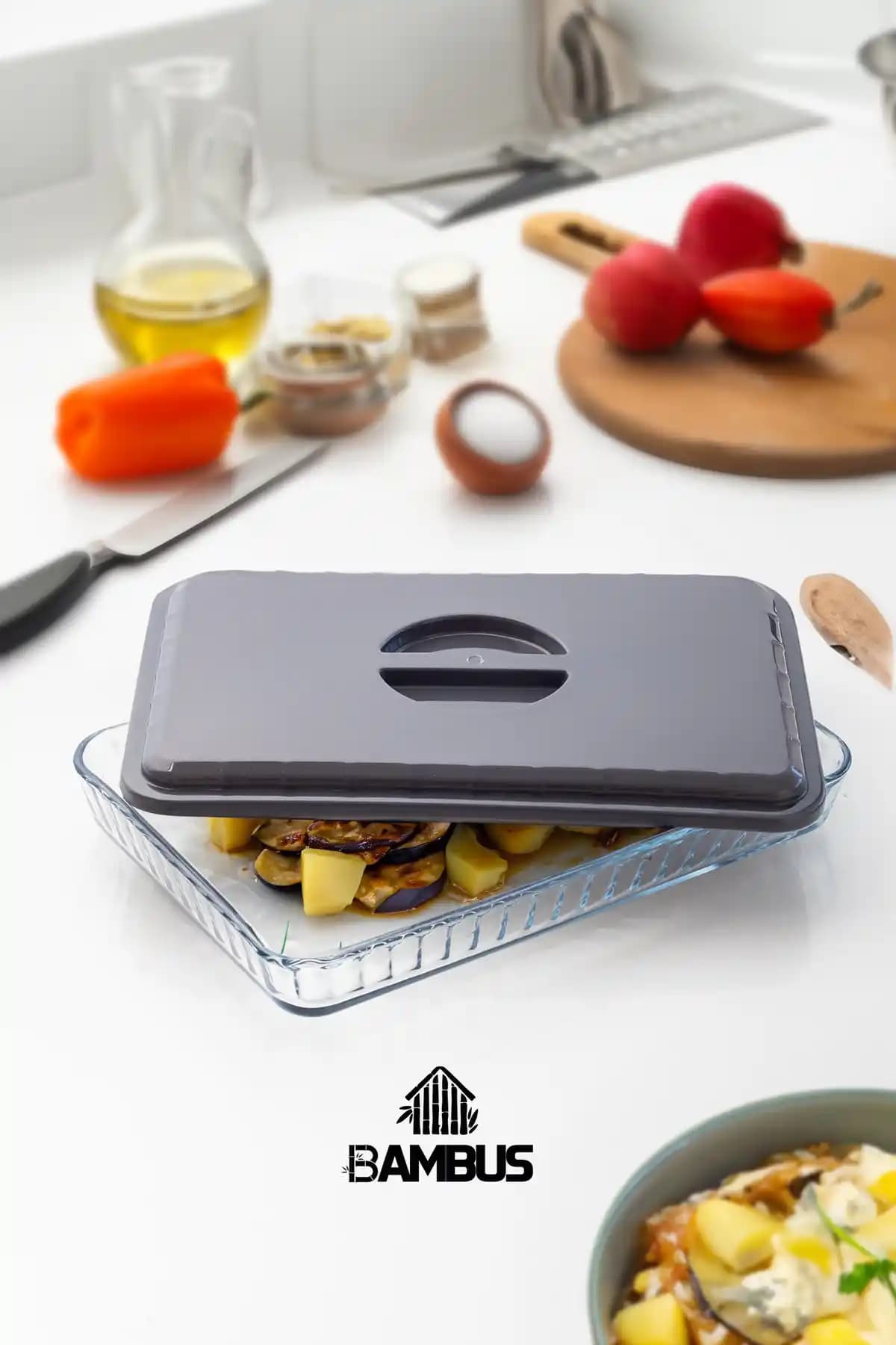 Bambus Home Plastik Dikdörtgen Borcam Kapağı: Estetik ve İşlevsel Mutfak Çözümü