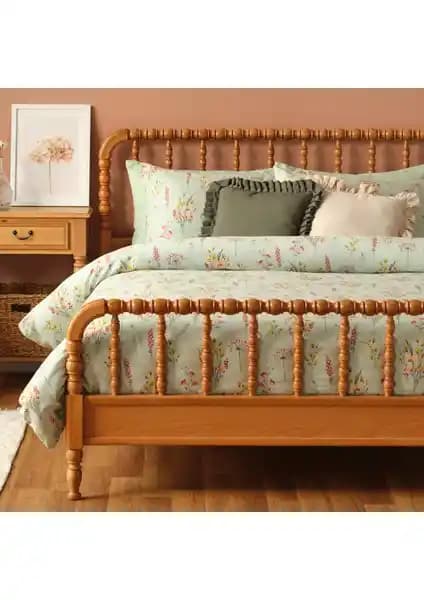 Bella Maison %100 Pamuk Saten Flores Tek Kişilik Nevresim Seti Yatak Odası Şıklığı ve Konforu