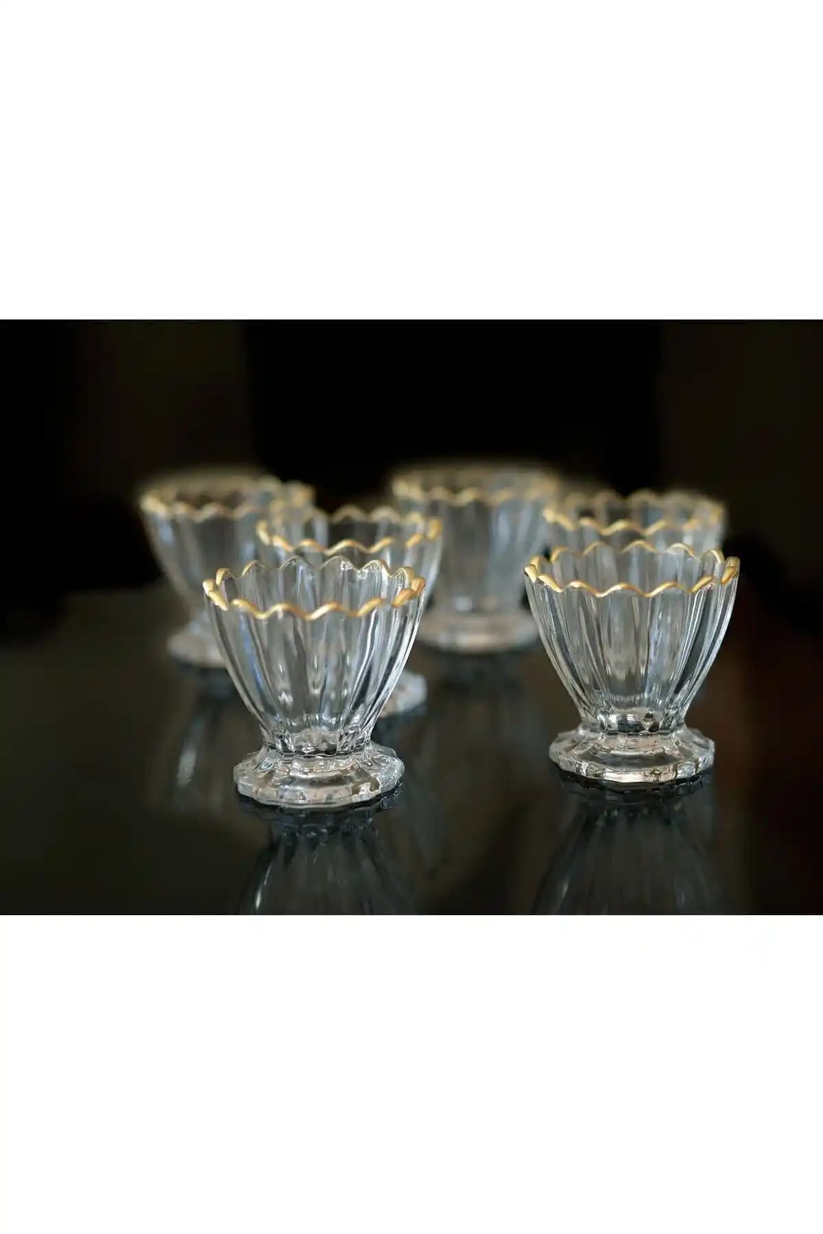 BLN DESIGN Magnolia Serisi Cam Dondurmalık ve Çerezlik Seti Estetik ve Çok Amaçlı Kullanım İçin