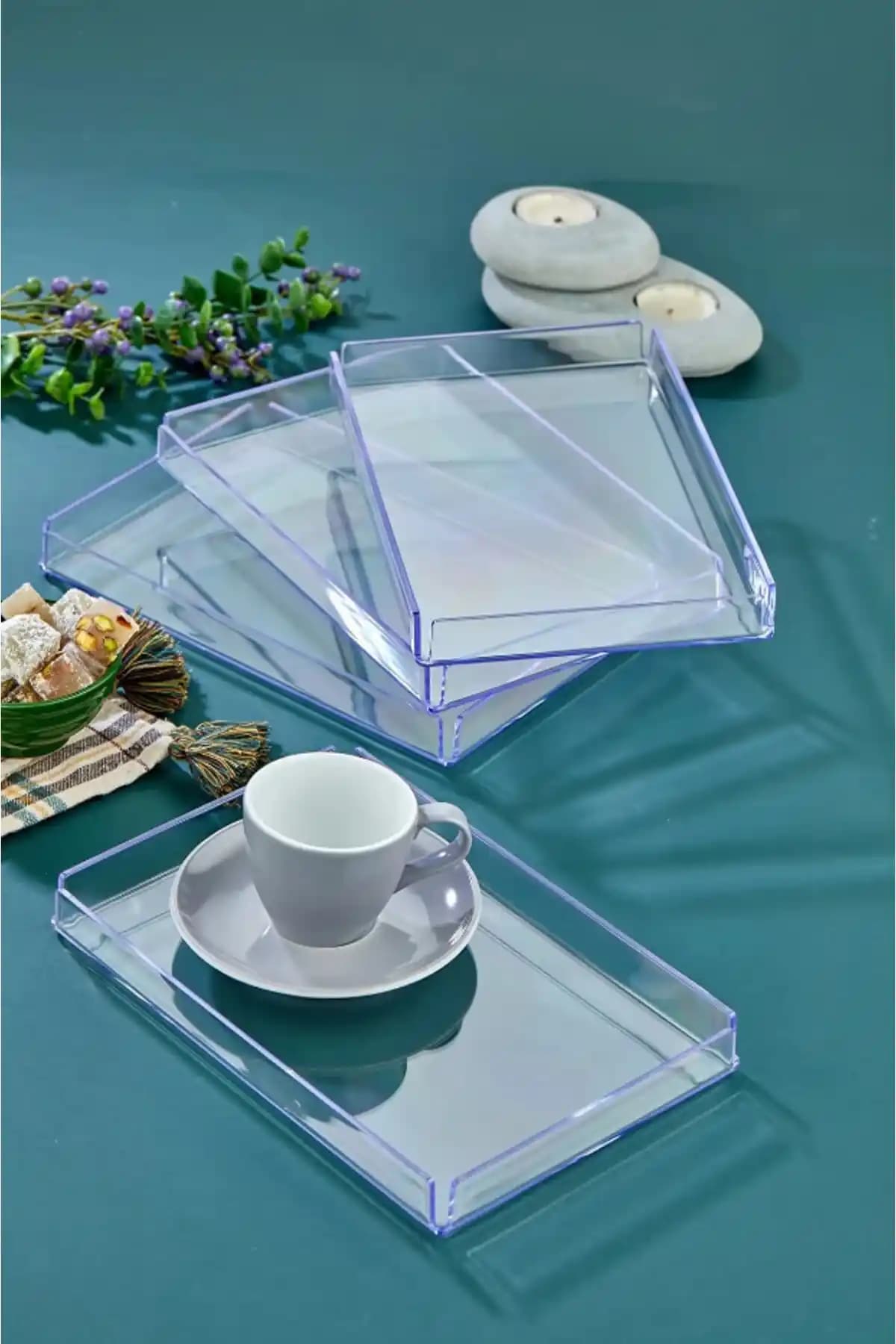 Çavdar Group 4'lü Kristal Sunum Tepsisi: Şık ve Dayanıklı Plastik Sunum Ekipmanı