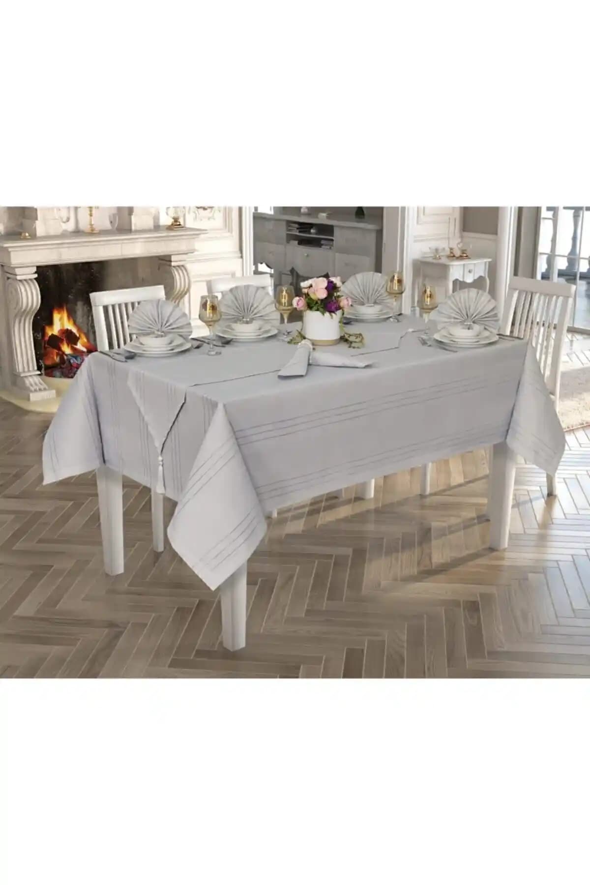 Çeyiz Sokağı Gri 26 Parça Ester Yemek Takımı Modern ve Şık Masa Düzeni İçin Uygun