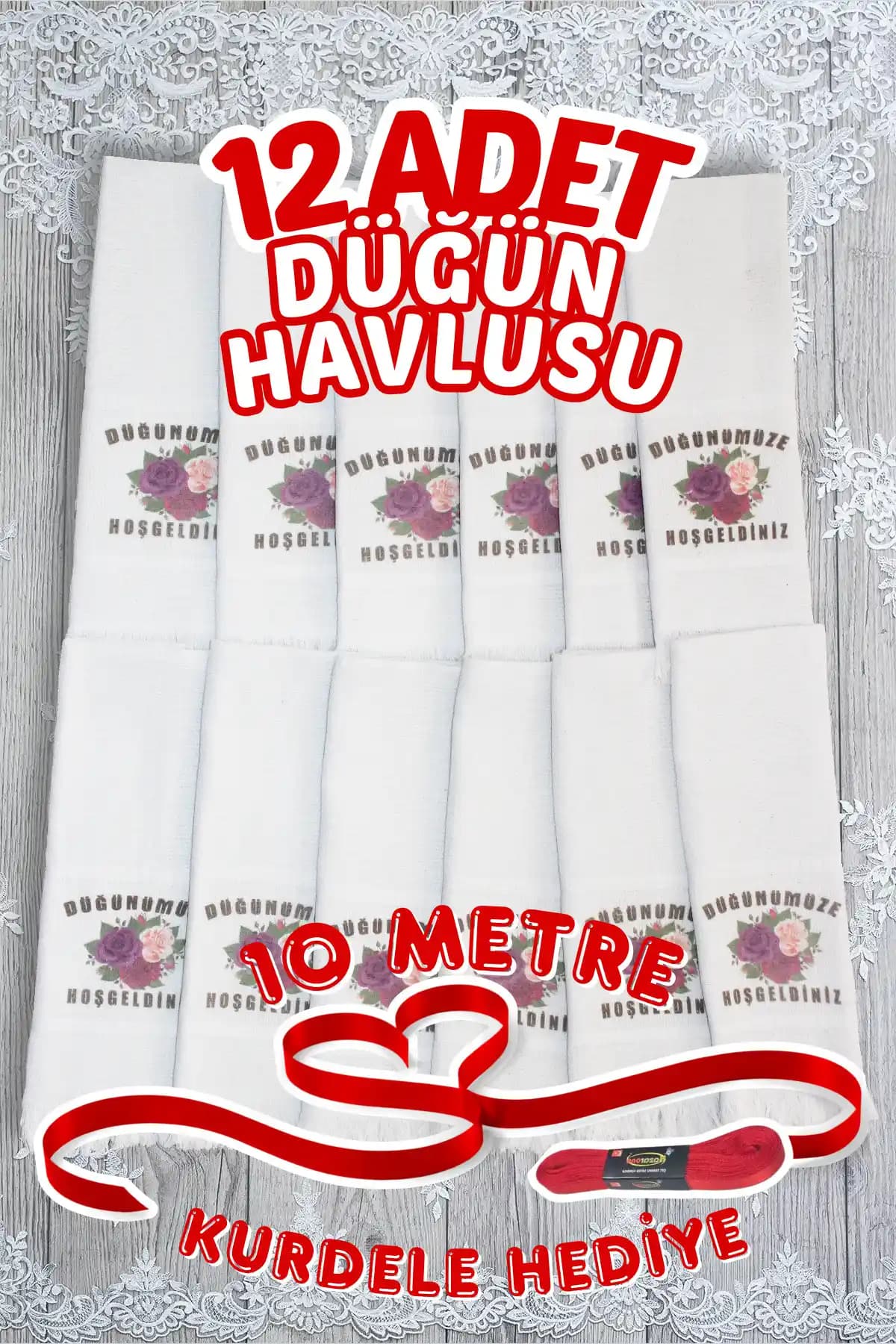 Comfort Home 12'li Saçaklı Düğün Havlusu Seti Şıklık ve Fonksiyonellik Bir Arada