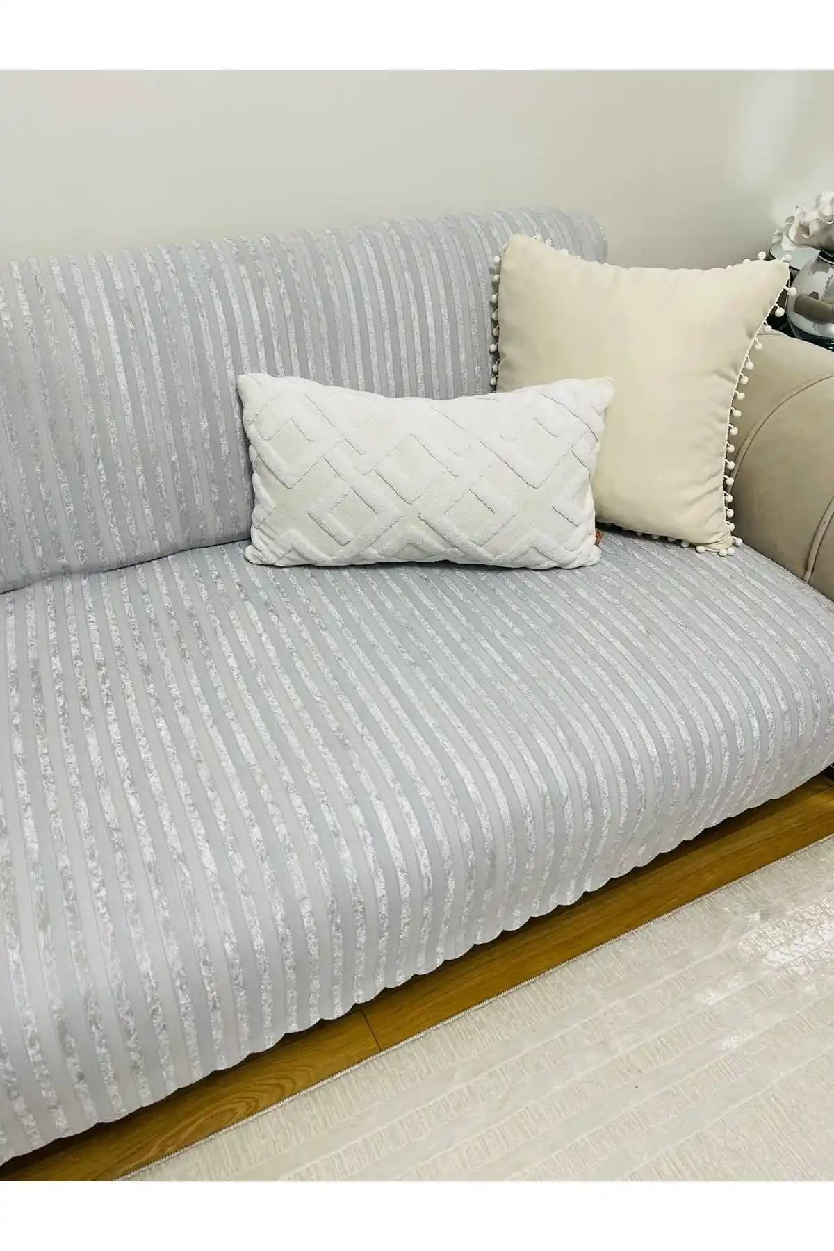 Coverbox Kaymaz Taban Süngerli Kadife Koltuk Örtüsü 170x210 cm şık ve dayanıklı tasarım