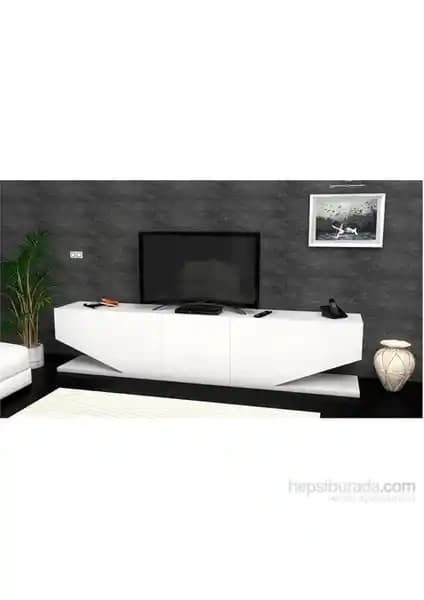 Decorotika İnci Beyaz TV Ünitesi Modern ve Şık Oturma Odası Çözümü 80 Karakter