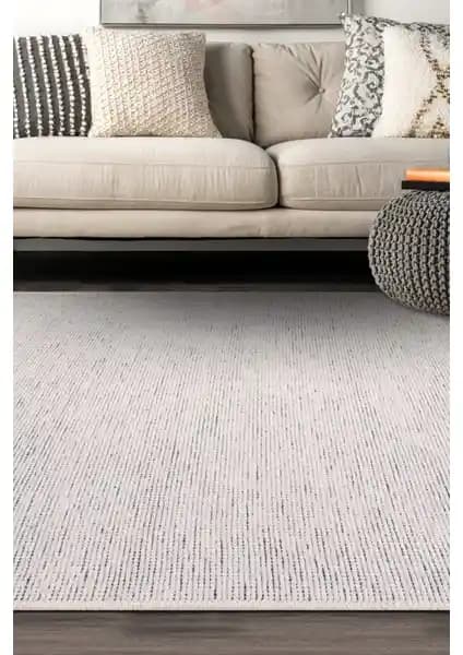 Dekozer Azra Kaymaz Taban Beyaz Halı: Modern ve Dayanıklı Ev Dekorasyonu İçin