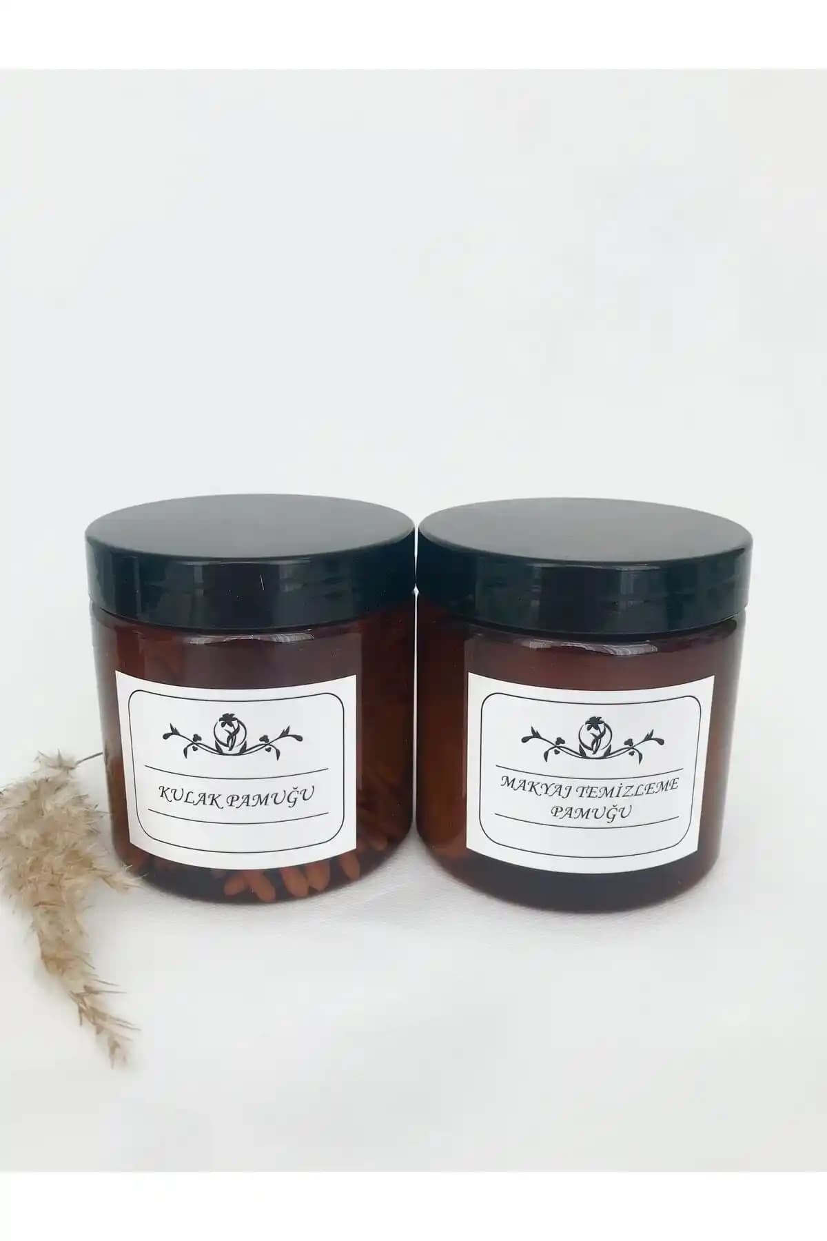 Dem Home Amber Cam Görünümlü 2'li Plastik Düzenleyici Seti Banyo ve Lavabo Dekorasyonu İçin