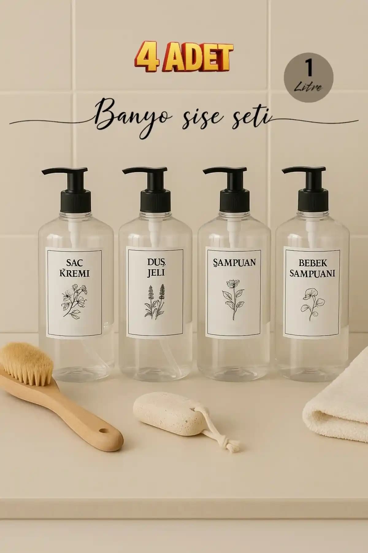 Dem Home Şeffaf Plastik Banyo Seti 4'lü Şampuan ve Bakım Ürünleri Kapsamlı Tanıtımı