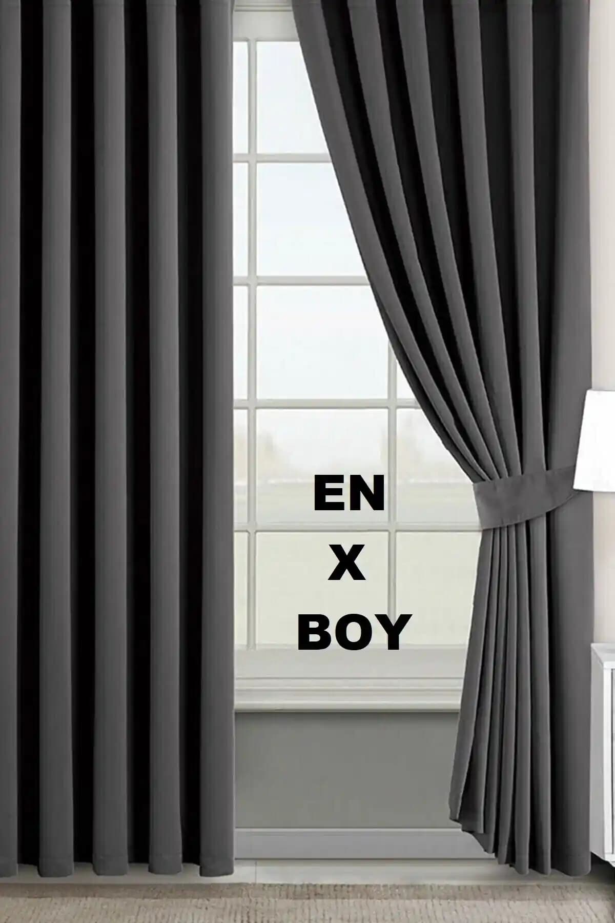 DENAS PER 1 Kalite Blackout Gri-Antrasit Fon Perde Modern ve Fonksiyonel Tasarım