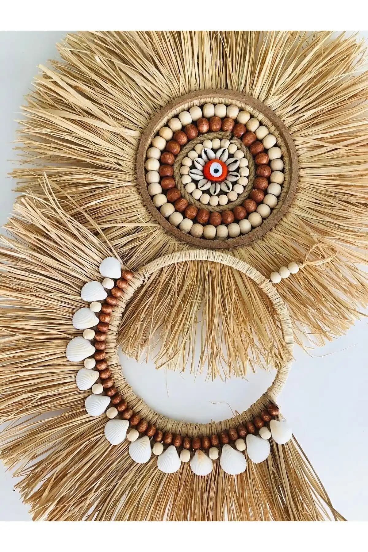 El Yapımı Bohem Tarz Duvar Dekorasyon Ürünü: Doğal ve Pozitif Atmosfer Yaratıcı Tasarım