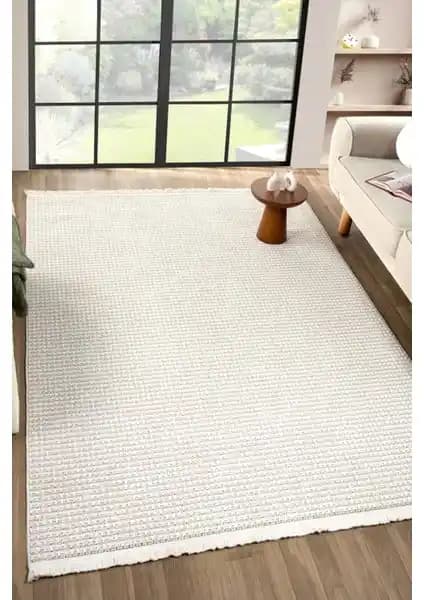 Eliz Home Beyaz Bej Yumuşak Dokulu Modern Halı - Şık ve Konforlu İç Mekan Dekorasyonu