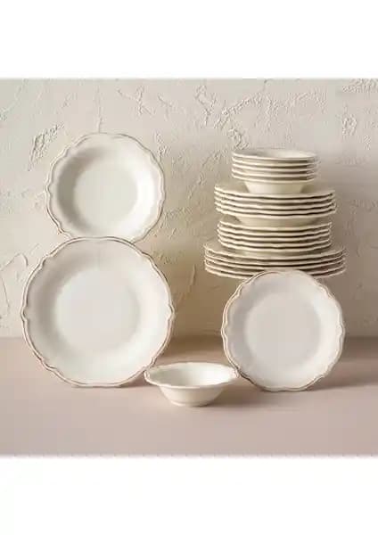 Emsan Antik 24 Parça Porselen Yemek Takımı 6 Kişilik Şık ve Dayanıklı Tasarım