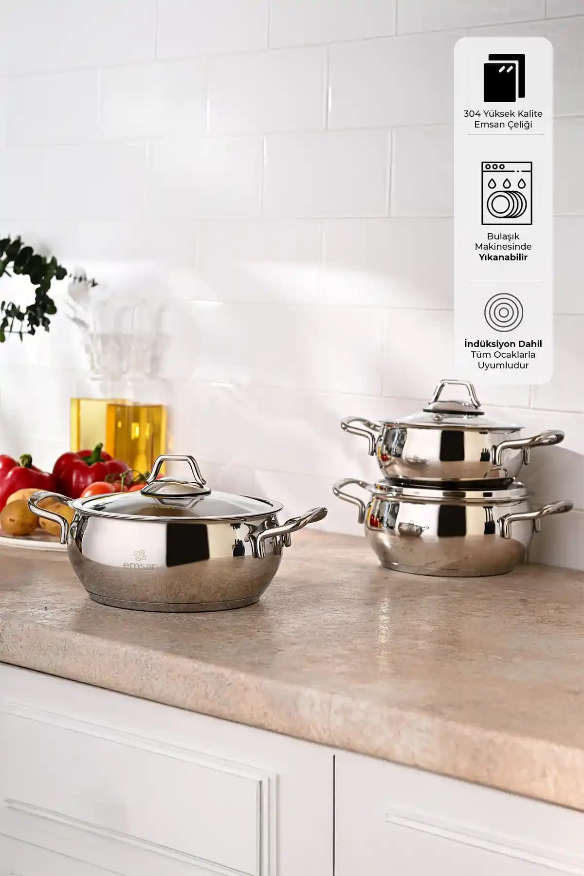 Emsan Cemre Indüksiyon Tabanlı 6 Parça Paslanmaz Çelik Tencere Seti İncelemesi