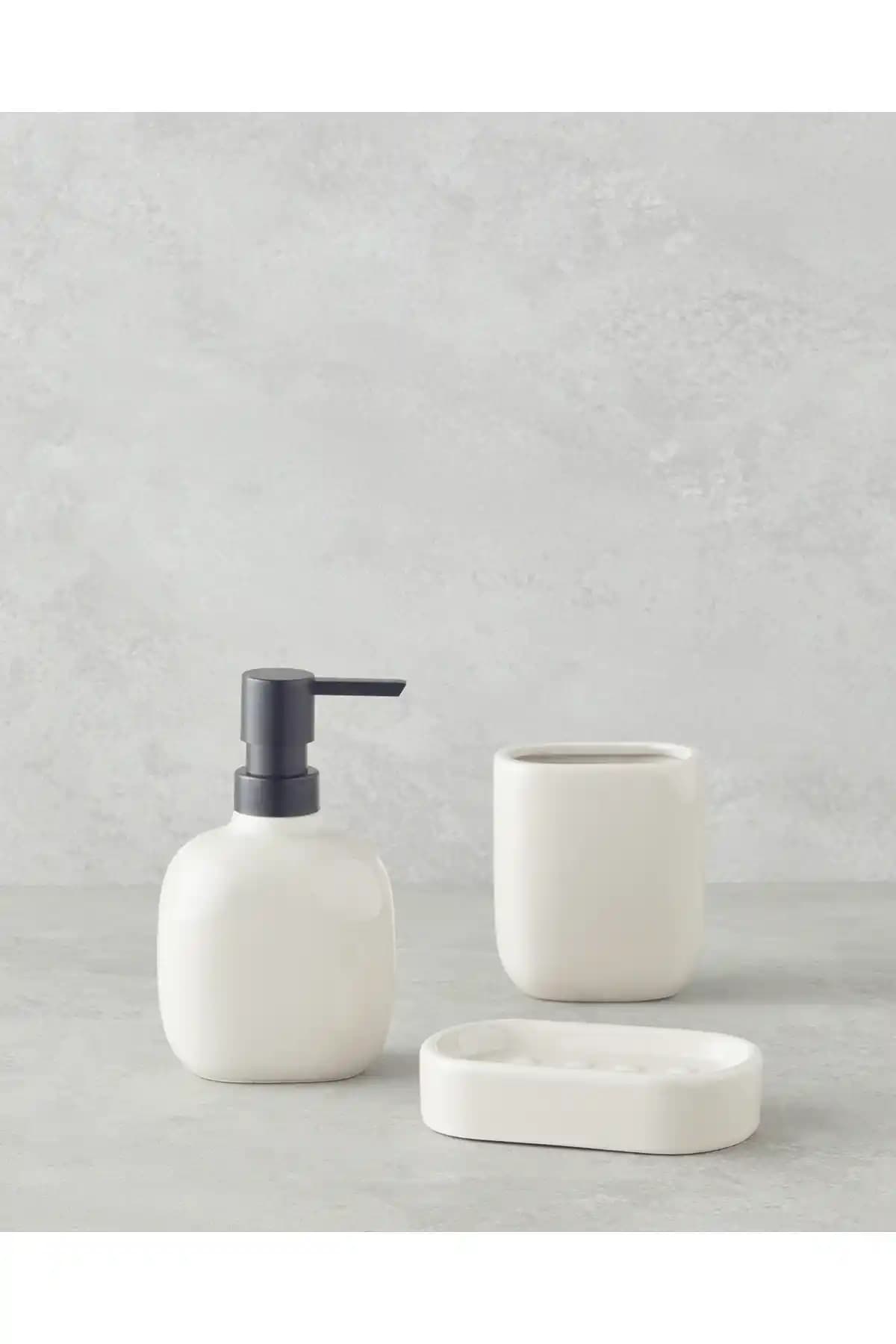 English Home Alesta Seramik 3'lü Banyo Seti Krem Renk Modern ve Şık Tasarım