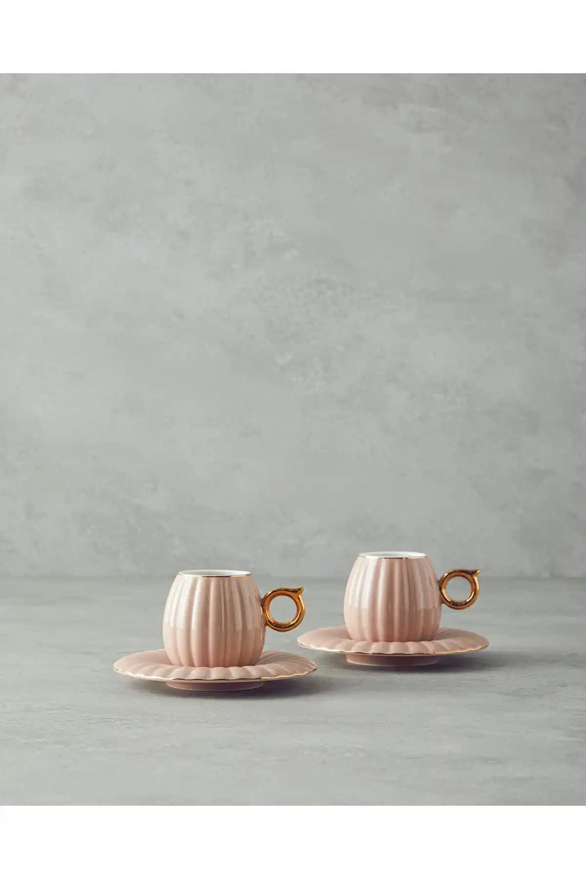 English Home Polka Bone China 2 Kişilik Pudra Kahve Fincan Takımı