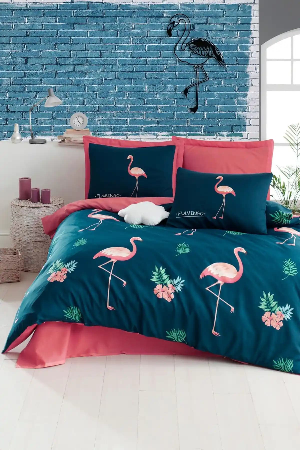 Enlora Home Çift Kişilik Nevresim Takımı Lacivert Modern ve Dayanıklı Tasarım