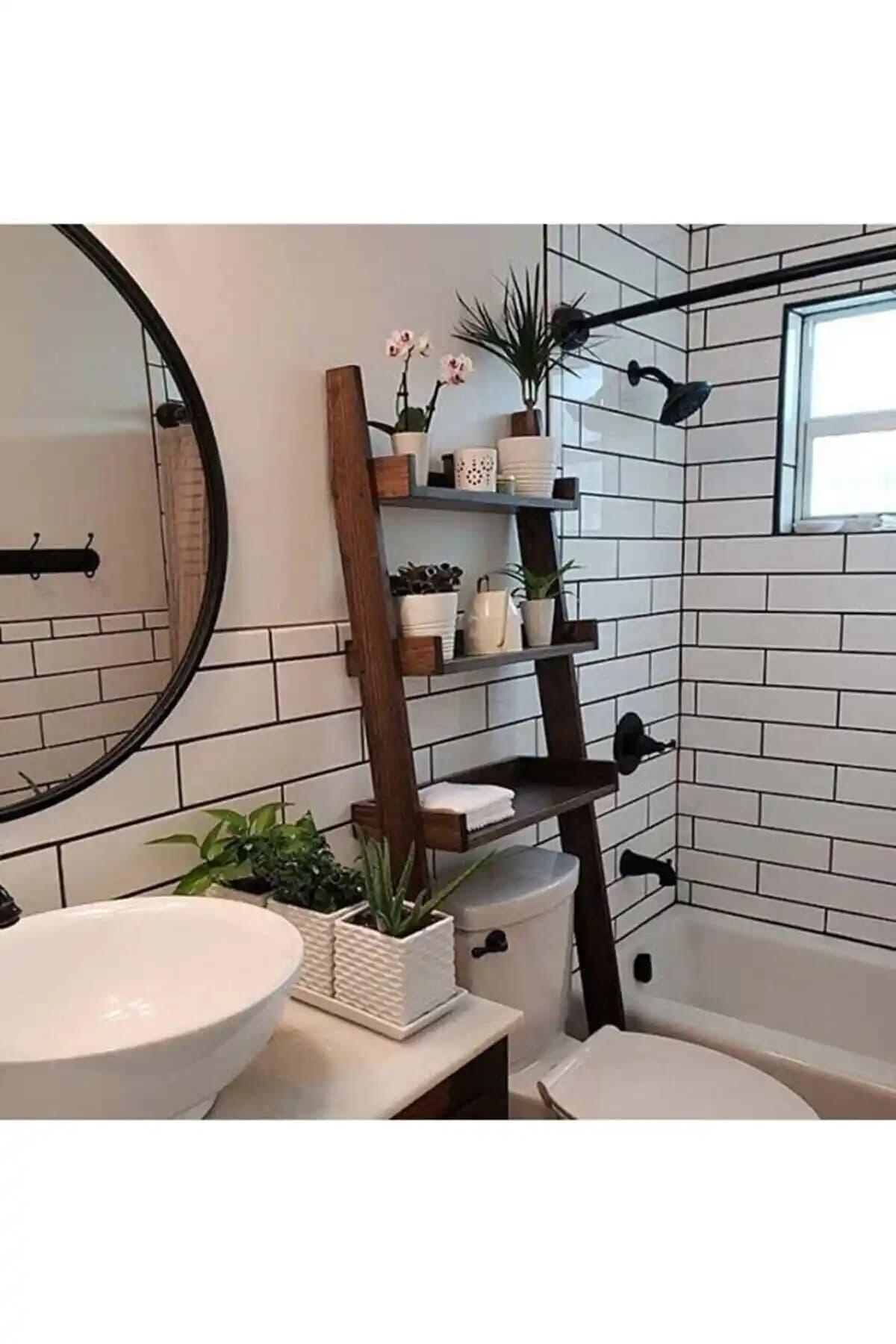 Evbiziz Doğal Ahşap Banyo Düzenleyici: Şık ve Dayanıklı Raf Seti, Montaj Kolaylığıyla Modern Tasarım