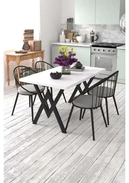 Evdemo Eylül 4 Kişilik Mutfak Masası Takımı Modern Tasarım ve Dayanıklılık