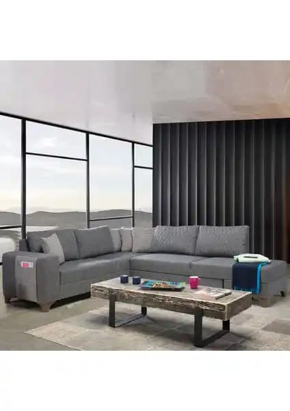 Eymense Loft Köşe Koltuk Takımı Gri: Modern Tasarım ve Yüksek Konfor Sunan Mobilya Seçeneği