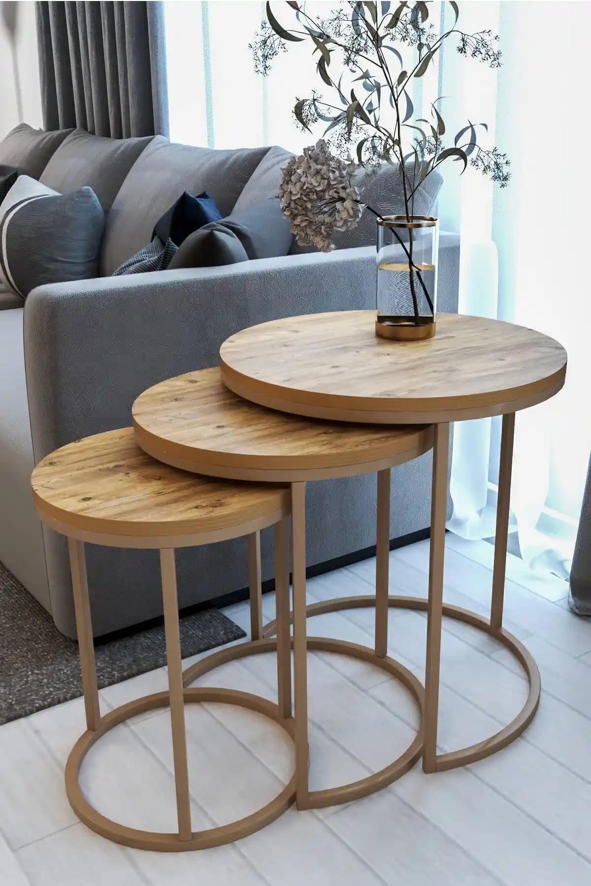 FAYMEND 3'lü Lüx C Zigon Sehpa Seti Modern ve Dayanıklı Tasarım Özellikleri