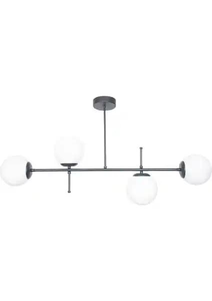 Fer Avize Çello Modern Siyah ve Beyaz Cam Detaylı Lüks Avize Geniş Alanlar İçin Tasarlandı