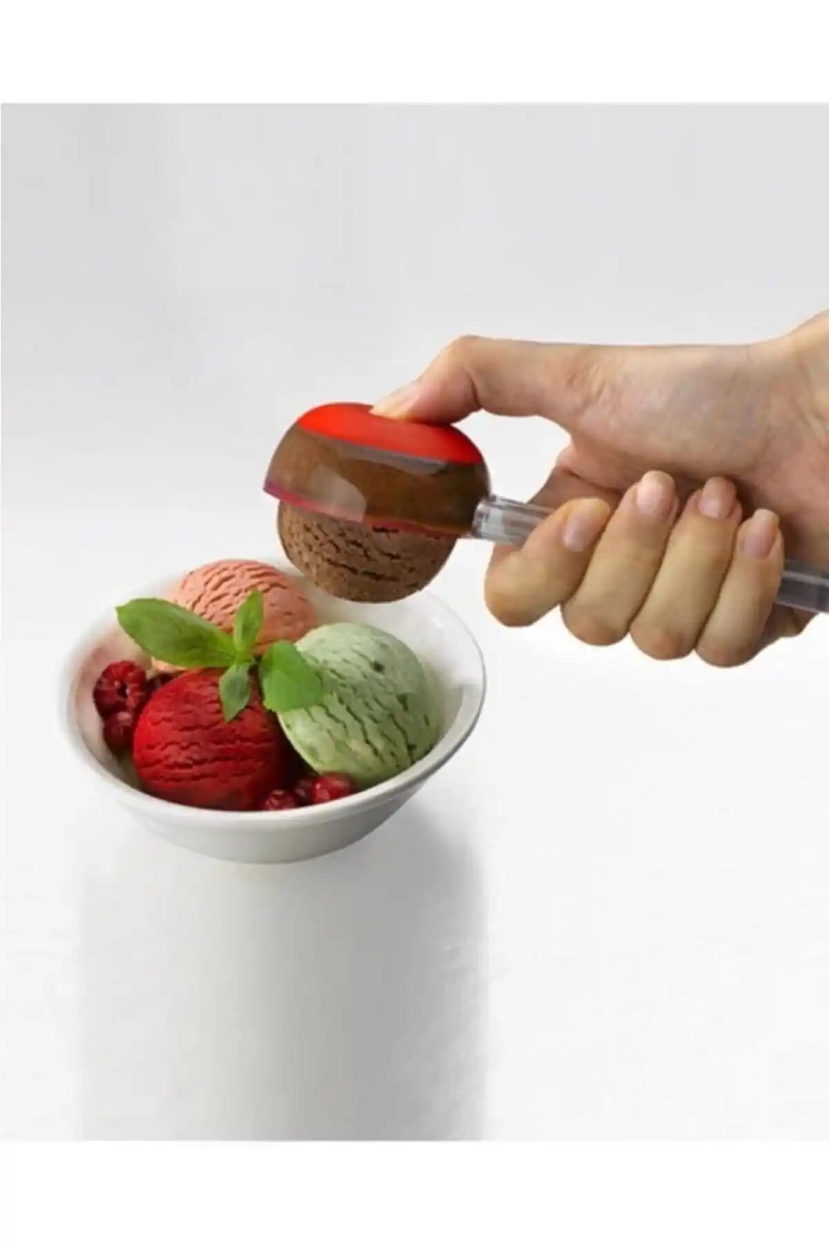 Genel Markalar Yapışmaz Silikon Dondurma Kaşığı Turkuaz Renkli Pratik Kullanım