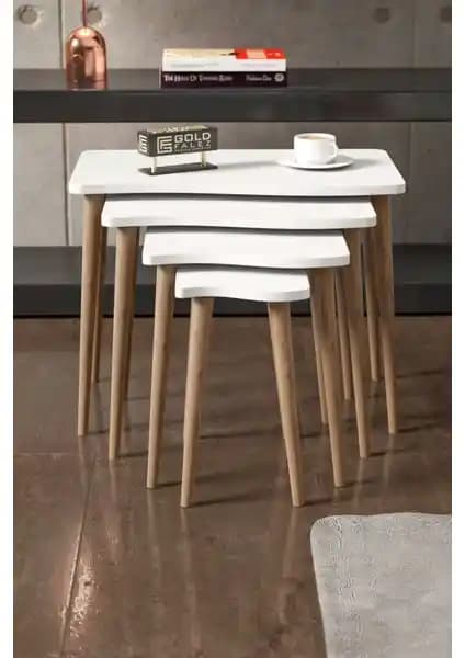 Gold Falez Zigon Sehpa Seti Modern ve Şık Tasarımıyla Dekorasyonunuza Uyum Sağlar