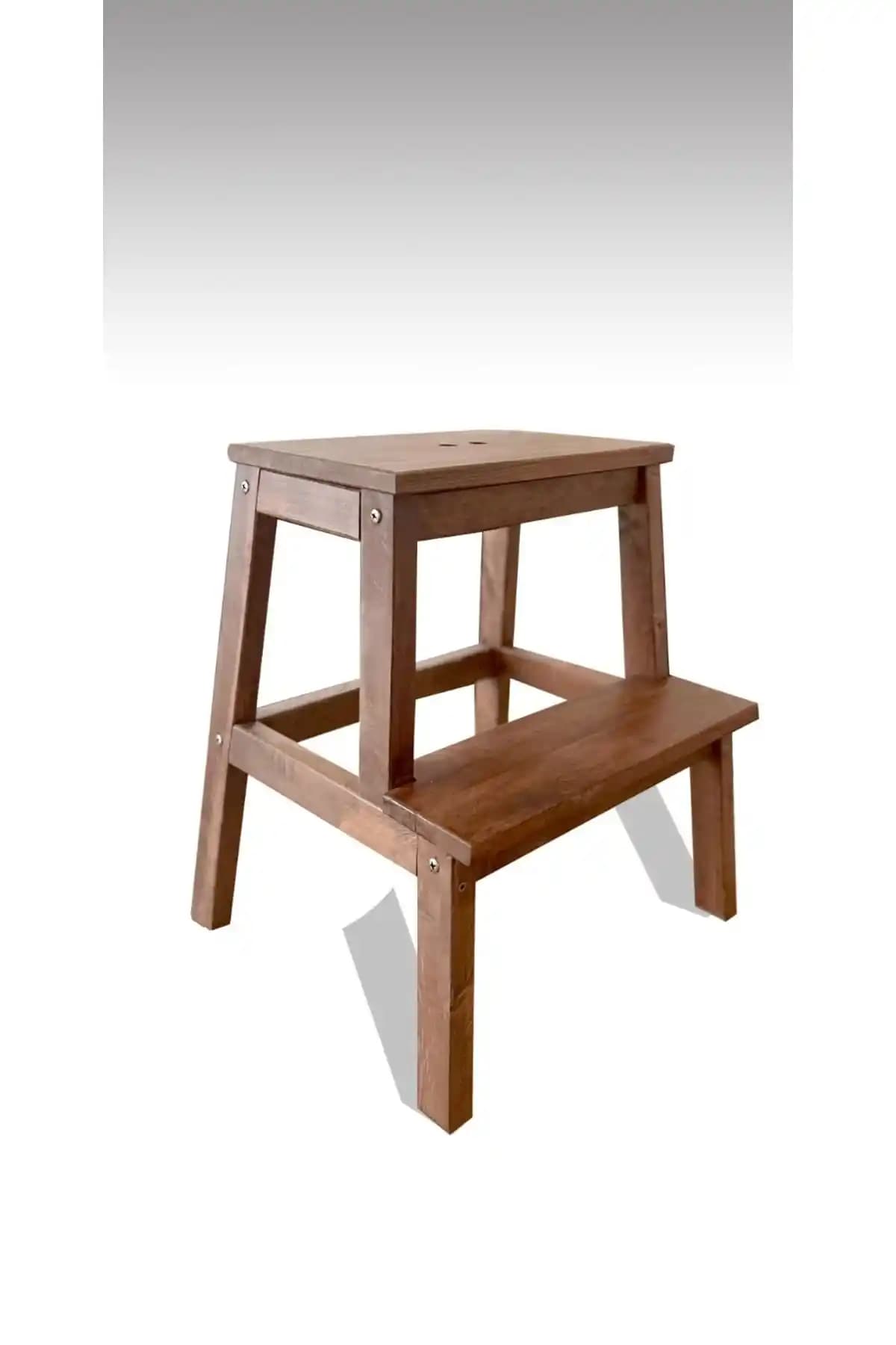 Gürgen Ceviz Renk Basamak Ahşap Tabure ve Merdiven Kombinasyonu Ürün Tanıtımı