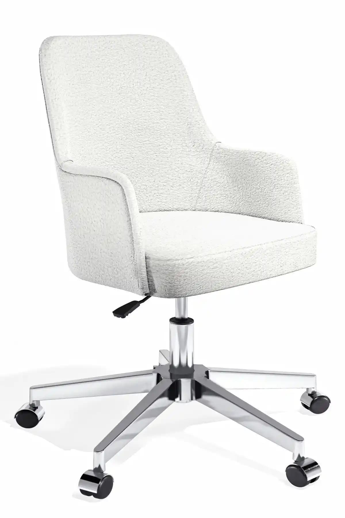 HAUSEBOX Louis Peluş Kumaş Tekerlekli Ofis Sandalyesi Ergonomik ve Şık Tasarım