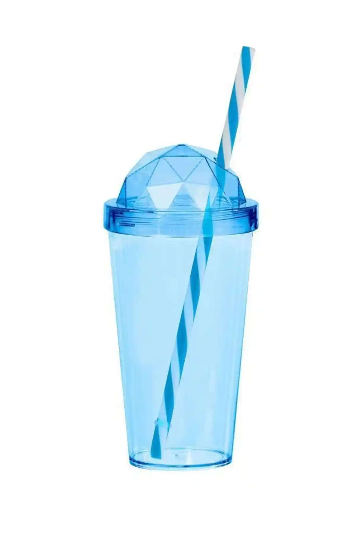 Herevin 660 cc Elmas Kapak Pipetli Bardak Renkli ve Pratik Tasarım Çocuklar ve Yetişkinler İçin