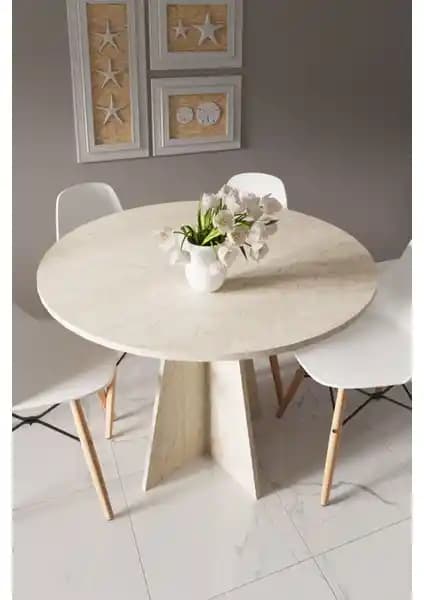 HMC Decor Modern Yuvarlak 100CM Yemek Masası Estetik ve Fonksiyonellik Sunar