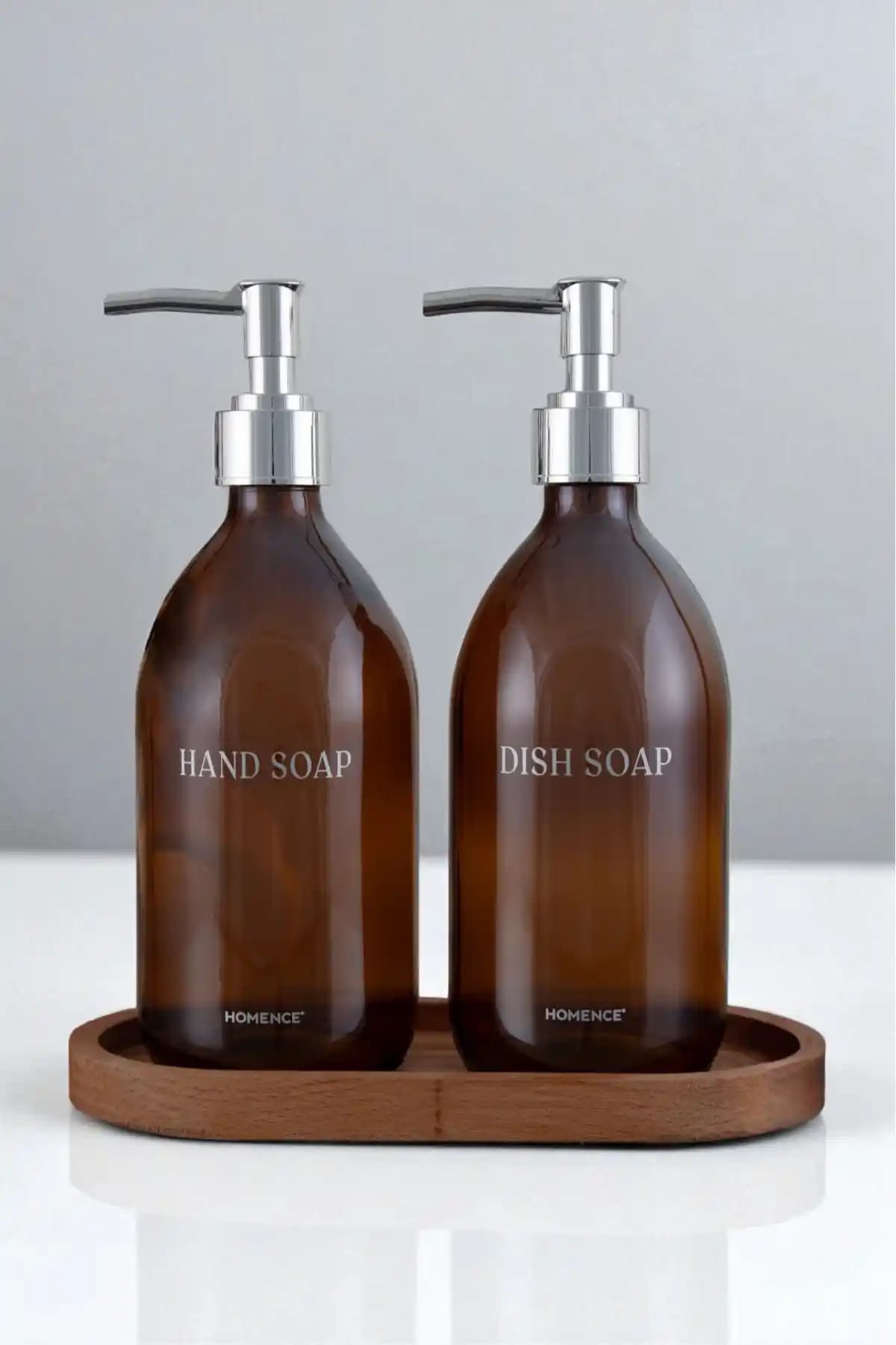 HOMENCE Amber Cam Şişe Seti: Şık ve Dayanıklı Mutfak ve Banyo Dekorasyonu İçin