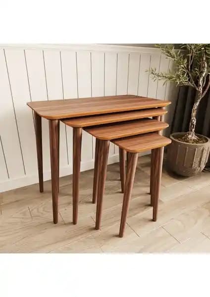 Kadın Girişimci Tarafından Üretilen Modern Ahşap Zigon Sehpa Seti Ev Dekorasyonunda Şıklık ve Fonksiyonellik