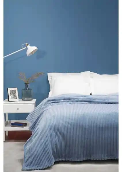 Karaca Home Joena İndigo Tek Kişilik Battaniye: Şıklık ve Konfor Sunan Modern Tasarım