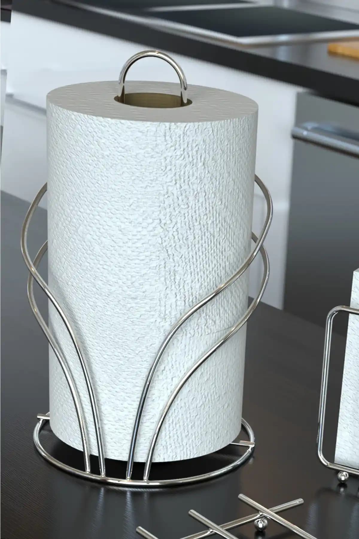 Karteya Kuğu Desenli Paslanmaz Çelik Havluluk Modern ve Dayanıklı Banyo Aksesuarı