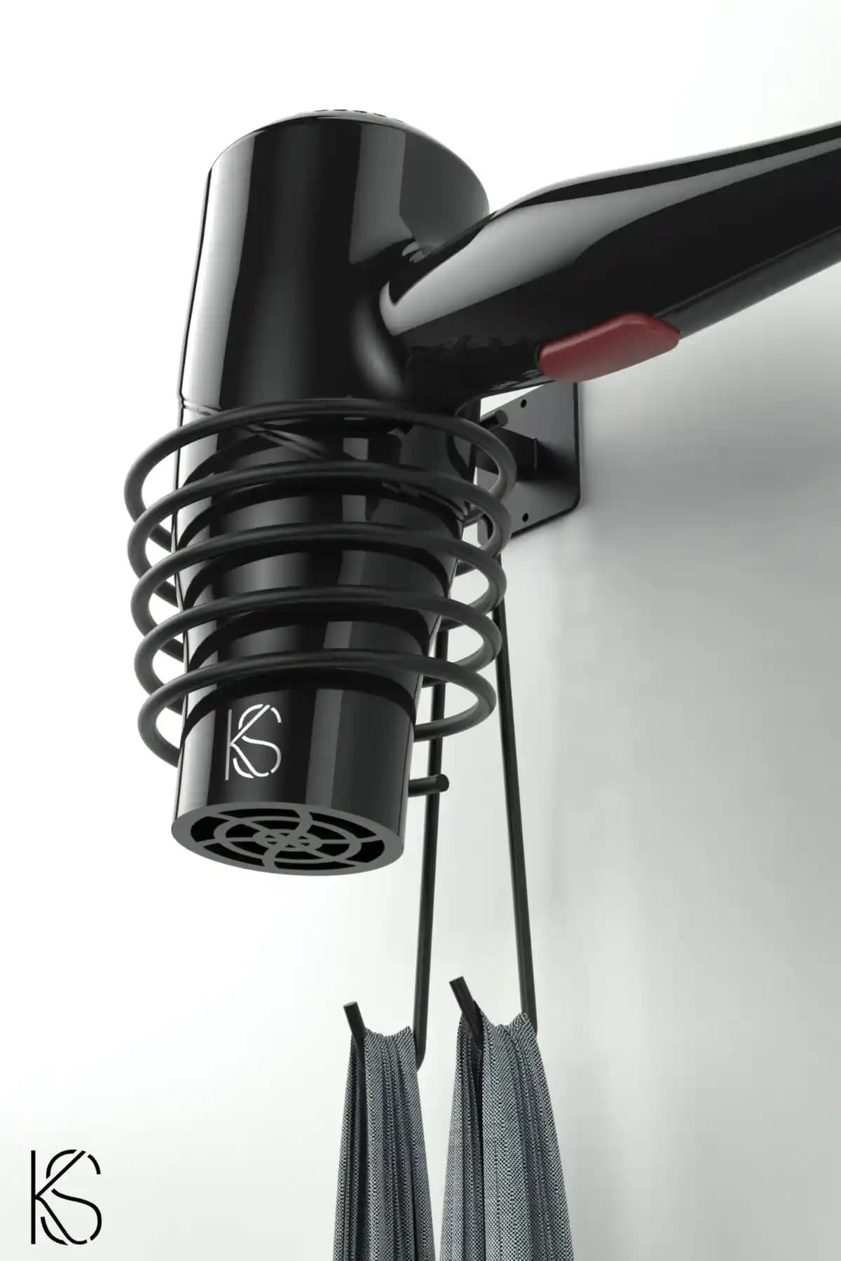 KILINÇ STORE Siyah Fön Makinesi Askısı: Dayanıklı ve Pratik Duvar Montaj Çözümü