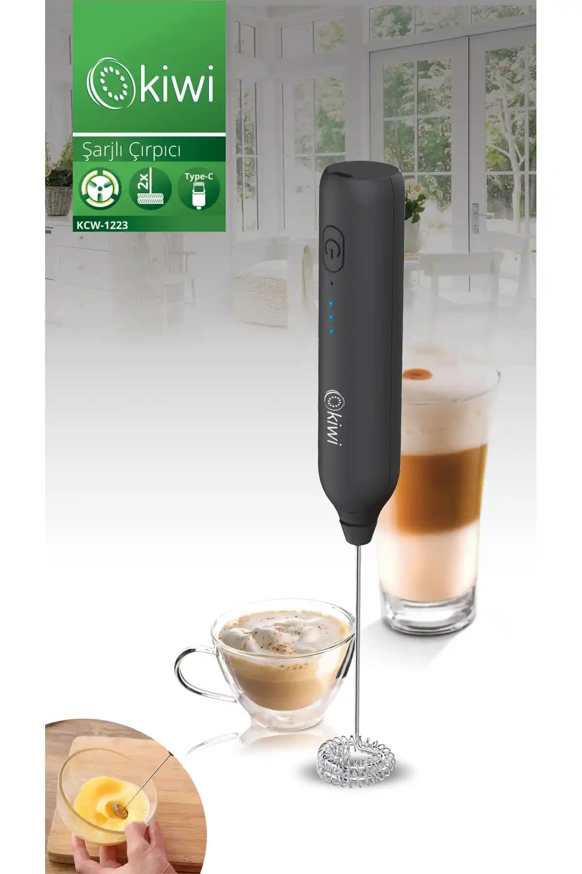 Kiwi Kcw-1223 Pratik USB Şarjlı Süt ve Kahve Köpürtücü Özellikleri ve Kullanım Avantajları