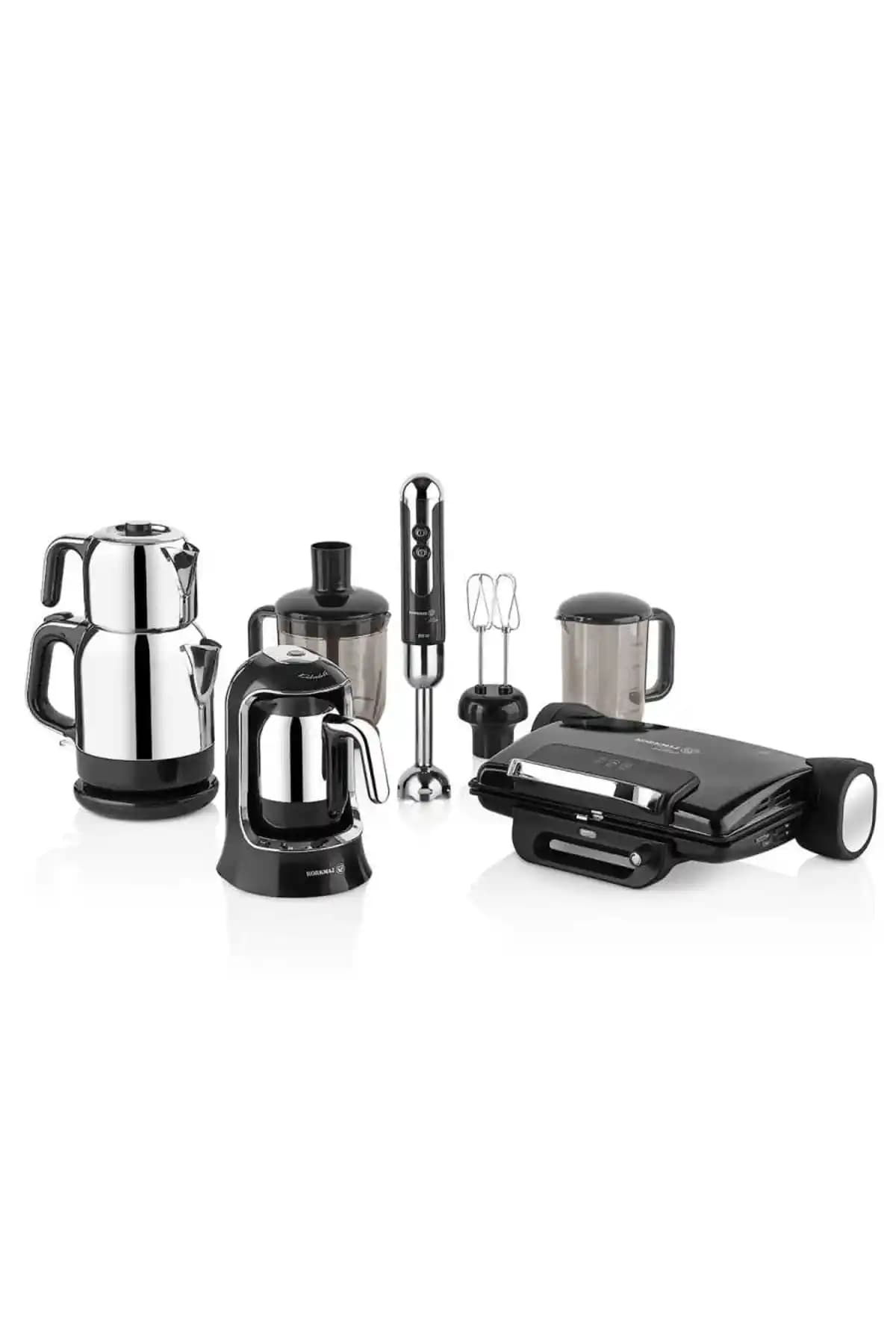 KORKMAZ A1818 Nero 14 Parça Elektro Seti: Modern ve Fonksiyonel Mutfak Aksesuarları
