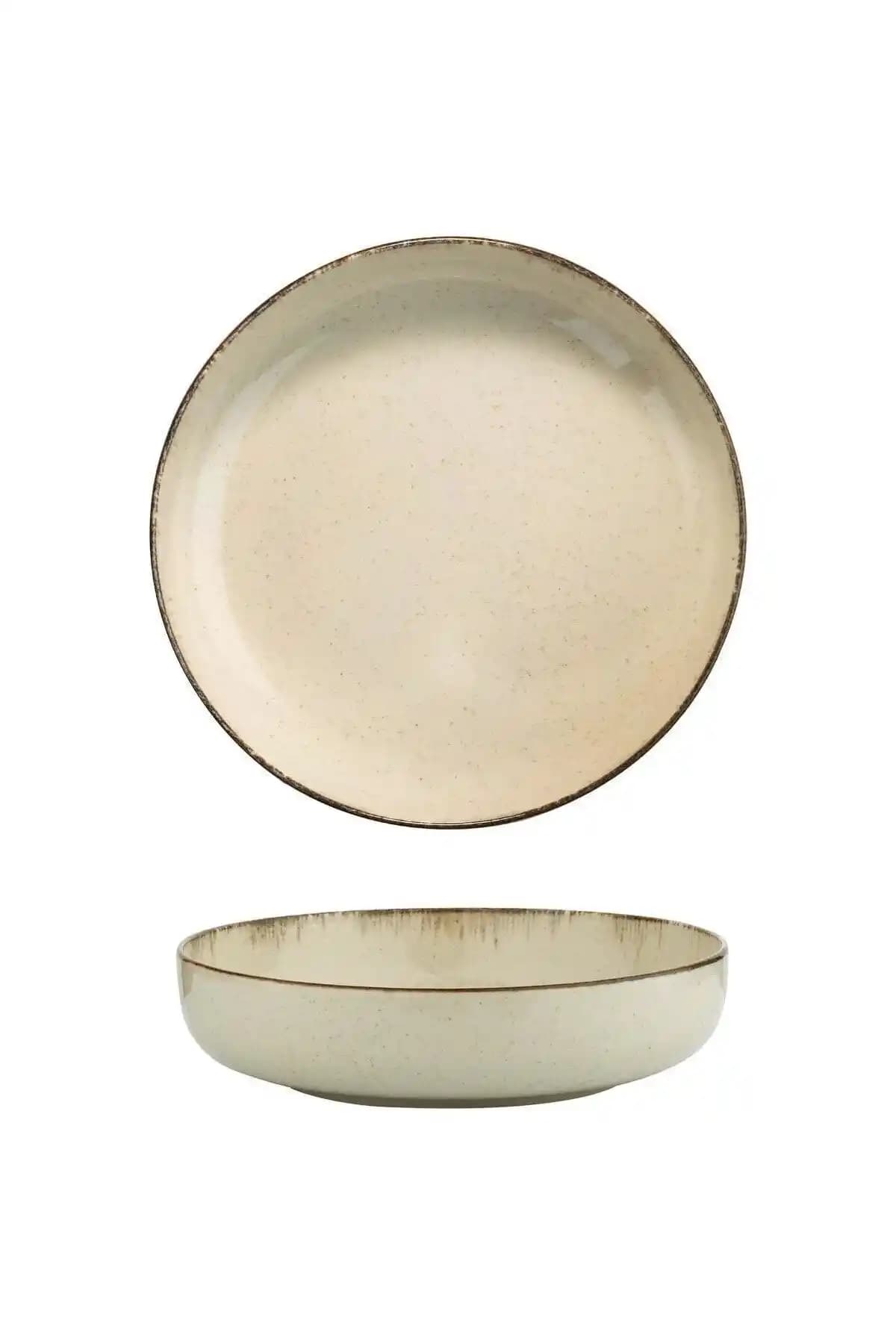 Kütahya Porselen 2 Parça Modern Çukur Salata Tabağı Estetik ve Fonksiyonellik Sunar