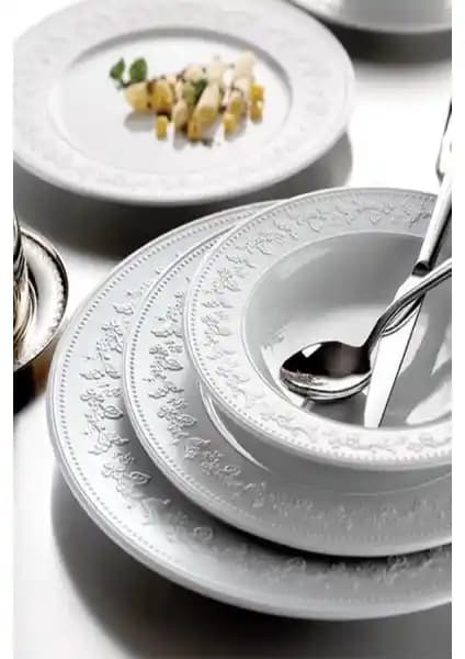 Kütahya Porselen Silvia 24 Parça 6 Kişilik Yemek Seti Modern ve Şık Tasarım