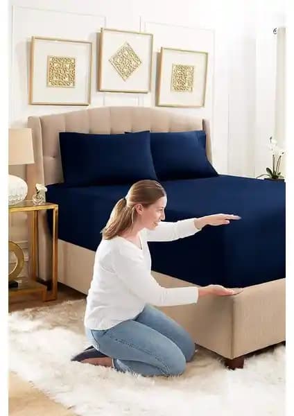 Lady Moda Çift Kişilik %100 Pamuklu Penye Lastikli Çarşaf Yatak Konforu ve Şıklık İçin Uygun