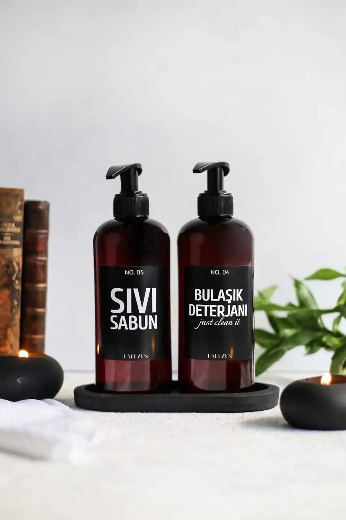 LALEZEN HOME Siyah Plastik Şişe Modern Tasarım ve Kullanım Kolaylığıyla