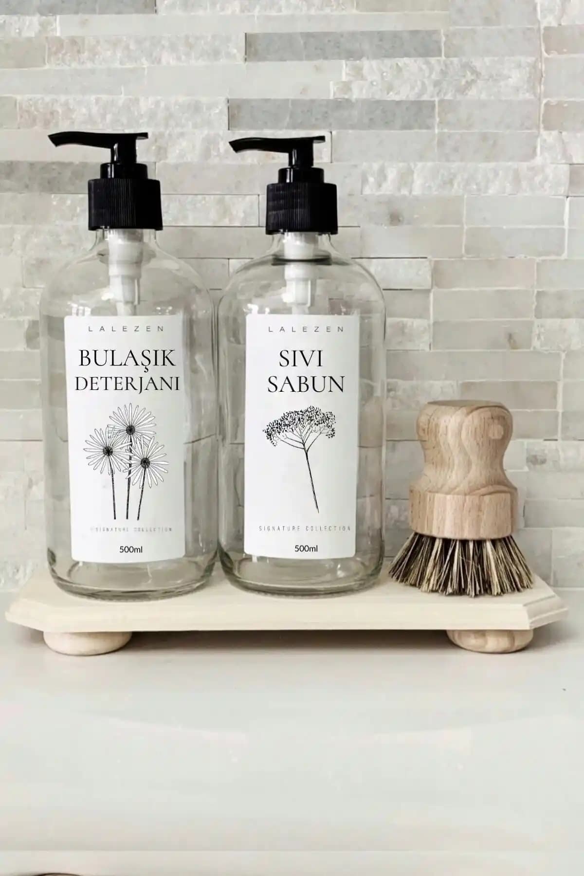 LALEZEN Sıvı Sabun ve Bulaşık Şişesi: Estetik ve Kullanışlı Mutfak Aksesuarı