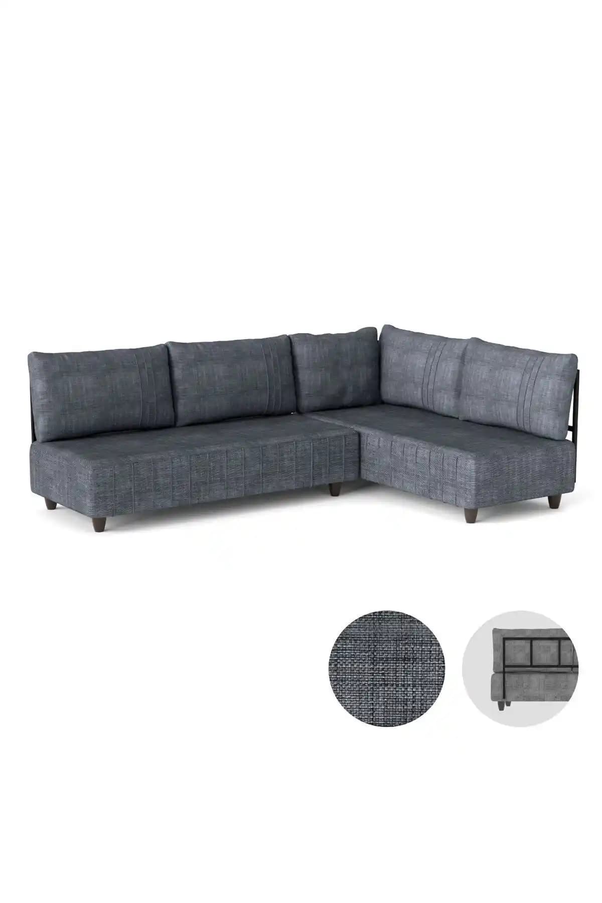 Loriket Köşe Takımı Antrasit Renk Seçeneği ile Modern ve Dayanıklı Oturma Ünitesi