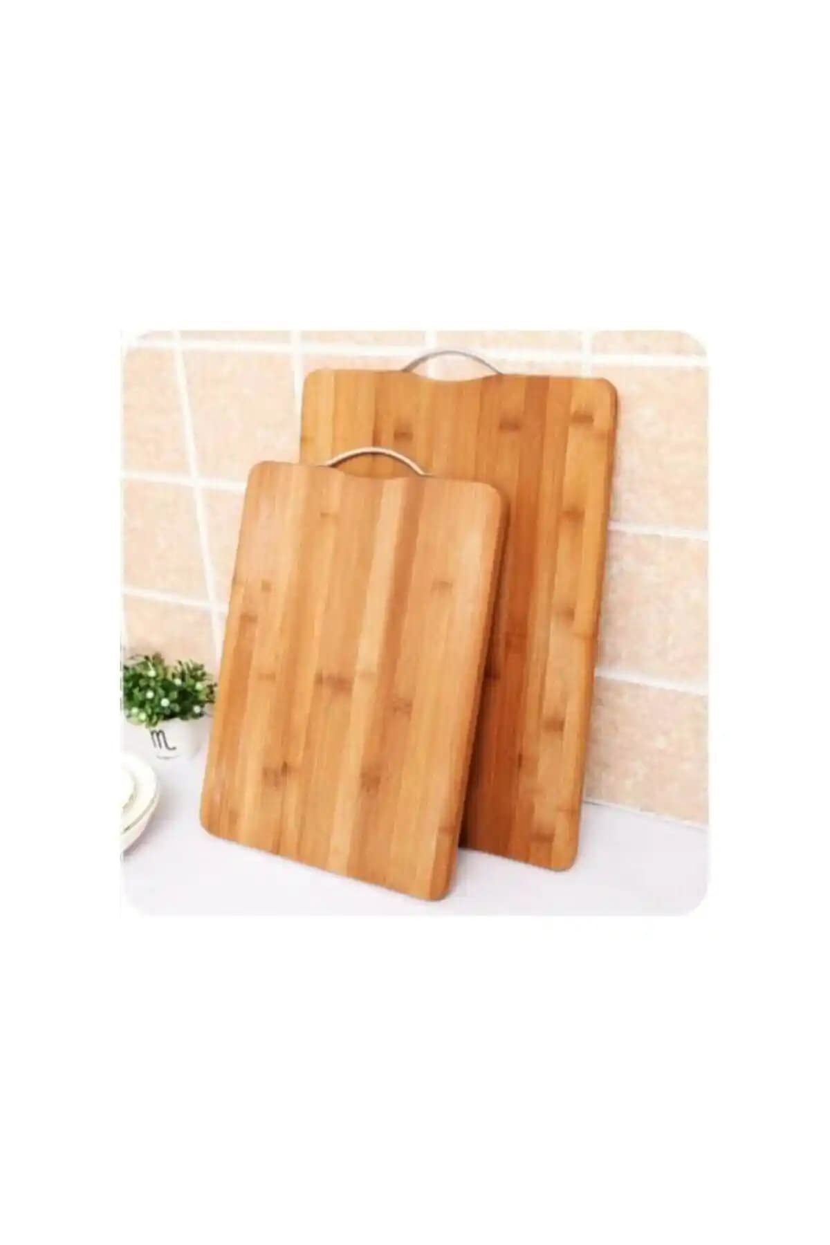 M&K Kitchen Bambu Kesme Tahtaları Çelik Tutacaklı Dayanıklı ve Şık Tasarım