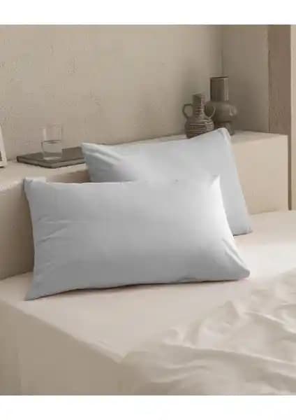 Madame Coco Manon %100 Pamuk Ranforce Düz 2'li Yastık Kılıfı Seti Gri Modern ve Şık Tasarım